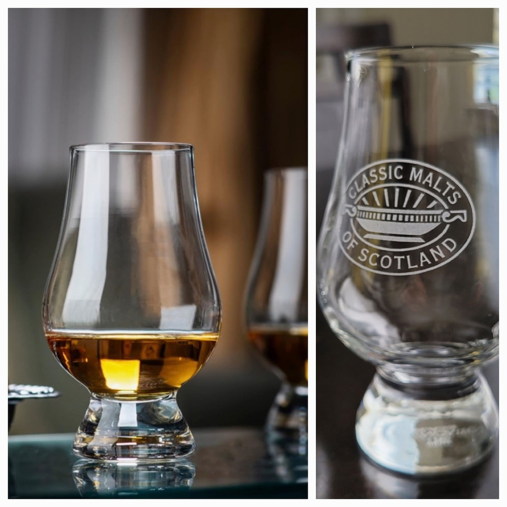 Glencairn Classic Malts of Scotland Whiskey Glasses Set of 4 EUC Etched